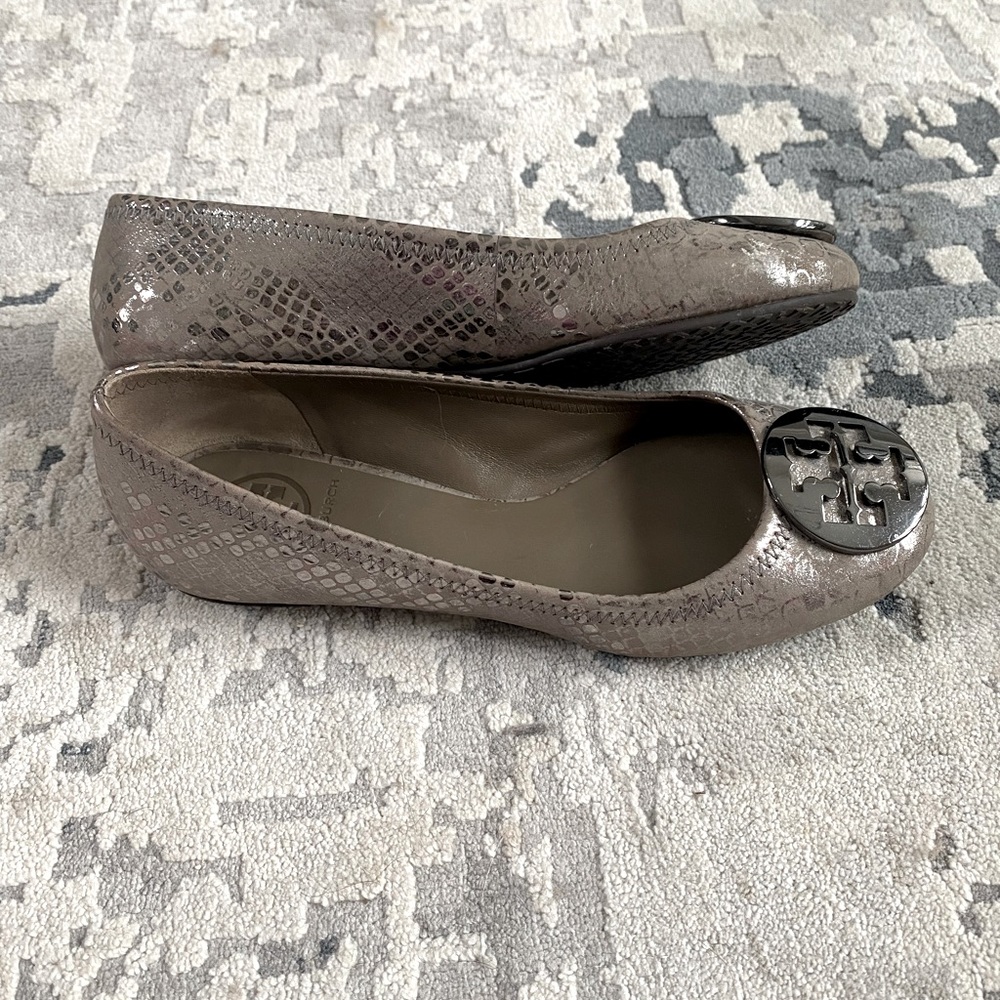 Tory Burch Women's Reva Metallic Cobra Ballet Flat